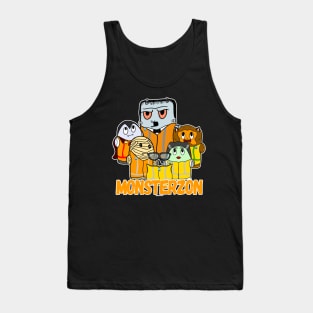 Swagazon Monsters Mummy Frankenstein Dracula Monsterzon Halloween Tank Top